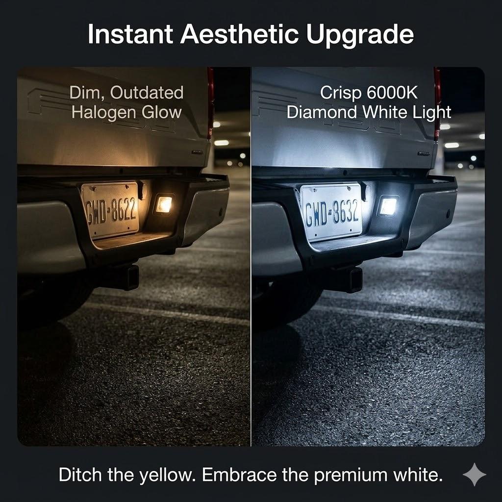 LED License Plate Light Assembly Compatible with Ford Mustang 2010-2014 Fusion 2006-2012 Taurus 2010-2019 Focus Flex Lincoln MKZ MKX MKS MKT Mercury Milan 2Pcs 6000K White Tag Lamp Replacement Plug and Play