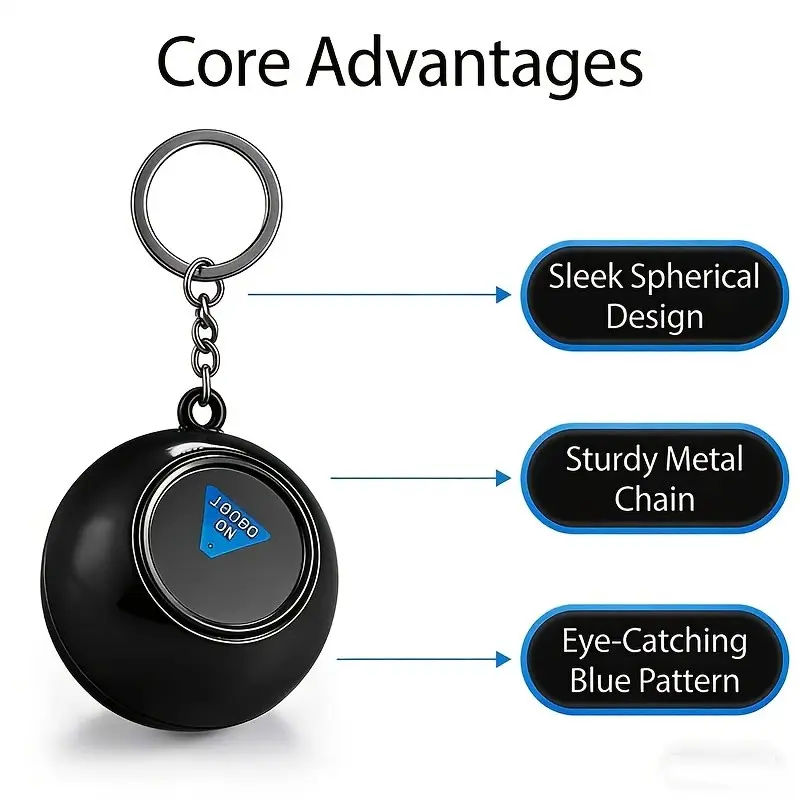Direct Sales Magic Prop with Keychain, 8 Fortune Ball, Stress Relief Toy, Christmas Gift, 4.5cm, Hot Selling Cross-Border Toy