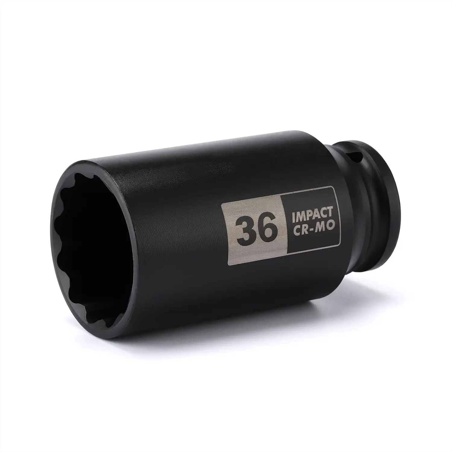 36mm 1/2 Inch Drive Deep CR-MO Metric 12-Point Impact Socket, Chrome Mo, Single Socket for Stubborn Fasteners, Prevents Rounding