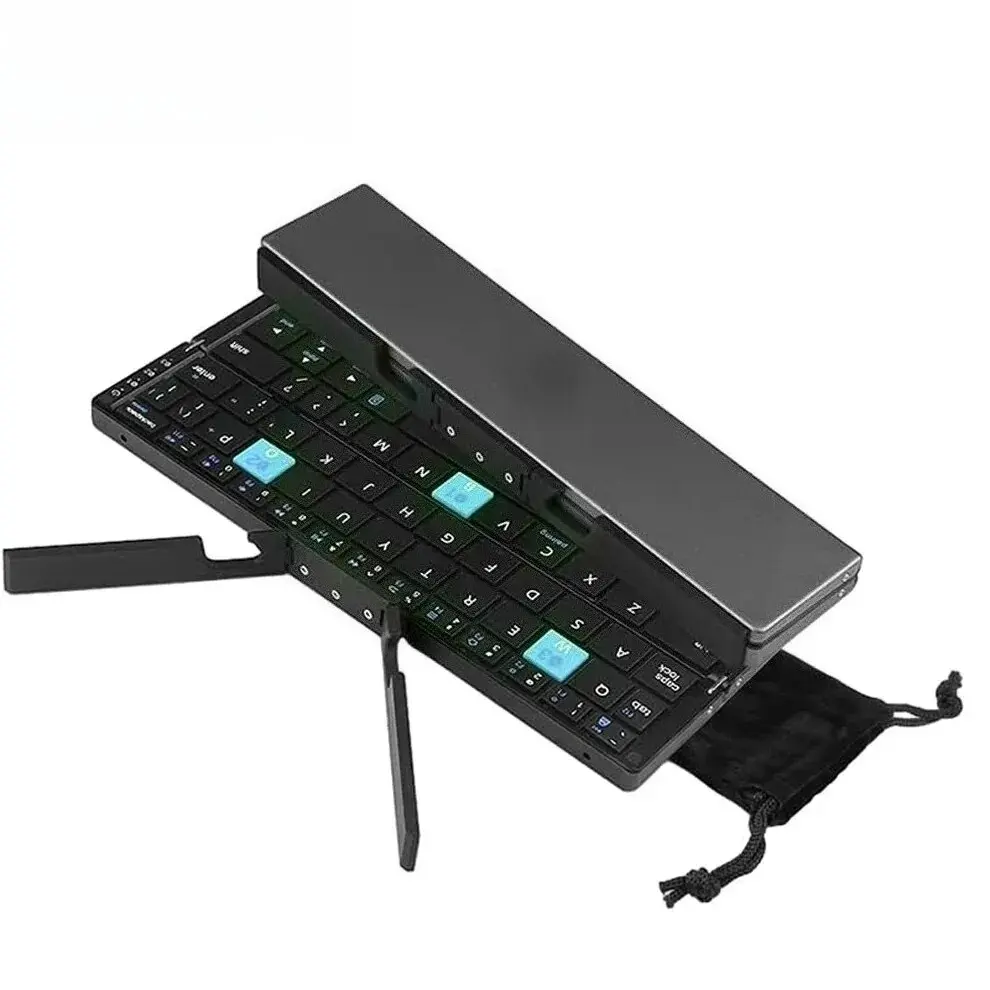 Foldable Bluetooth Keyboard with Magnetic Stand Aluminum Alloy Mini Folding Keyboard Rechargeable Keyboard for Tablet,iPad