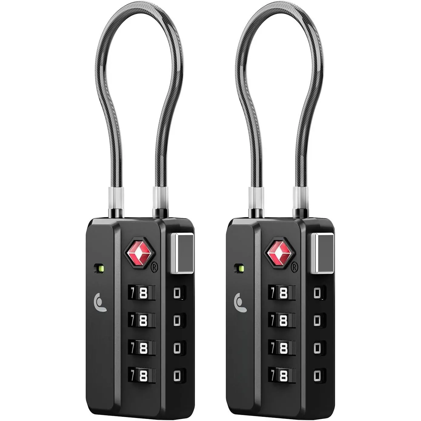 TSA Approved Luggage Locks, 4 Digit Combination, 2 Pack Black | Open Alert , Heavy Duty Metal ,  Travel Lock, Suitcase Backpack Padlock, Anti