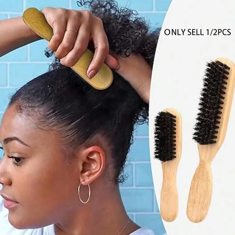 Bamboo Handle Natural Hair Brush with Soft/medium-Soft Bristles, Elegant Design for Styling, Smooth & Straighten Hair, Gentle Detangle, Unisex Use, Care, Essential Brush
