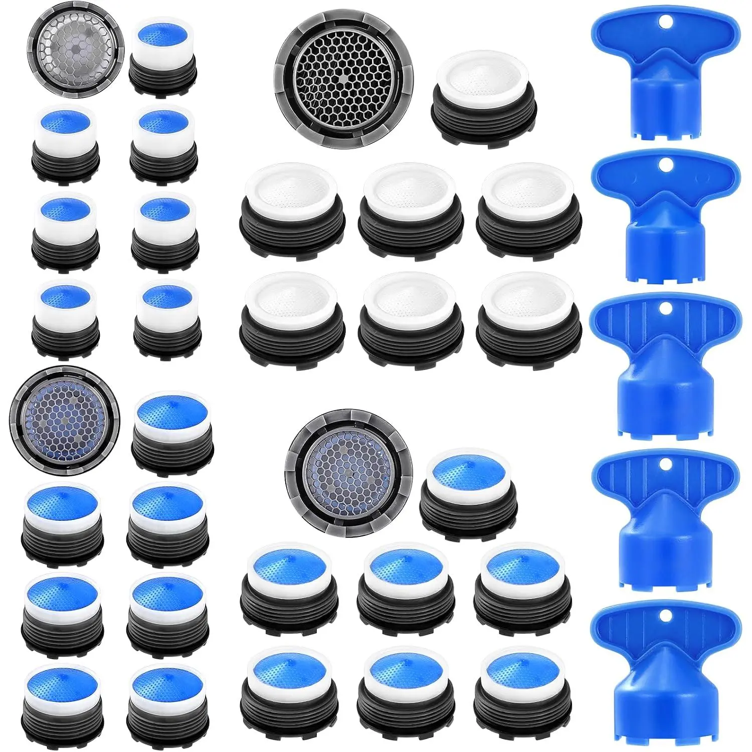 28 count Faucet Aerators with 5 count Faucet Aerator Key Aerators  Inserts for Sink M16.5 18.5 21.5 24 mm for Bathroom or Kitchen
