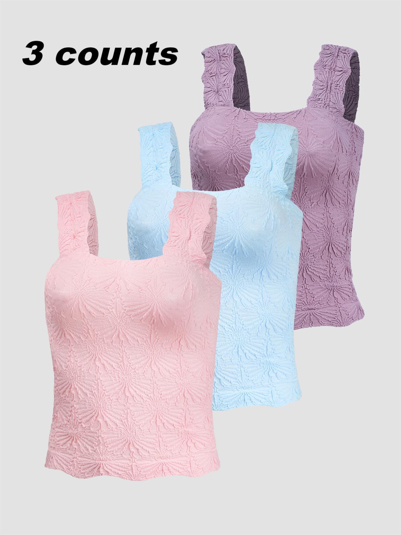 Women's Floral Embossed Sports Tank Top, Casual Solid Textured Sleeveless Sports Top for Yoga Gym Workout, Ladies Sportswear for All Seasons, Yoga Gym Activewear, Yoga Workout Vest