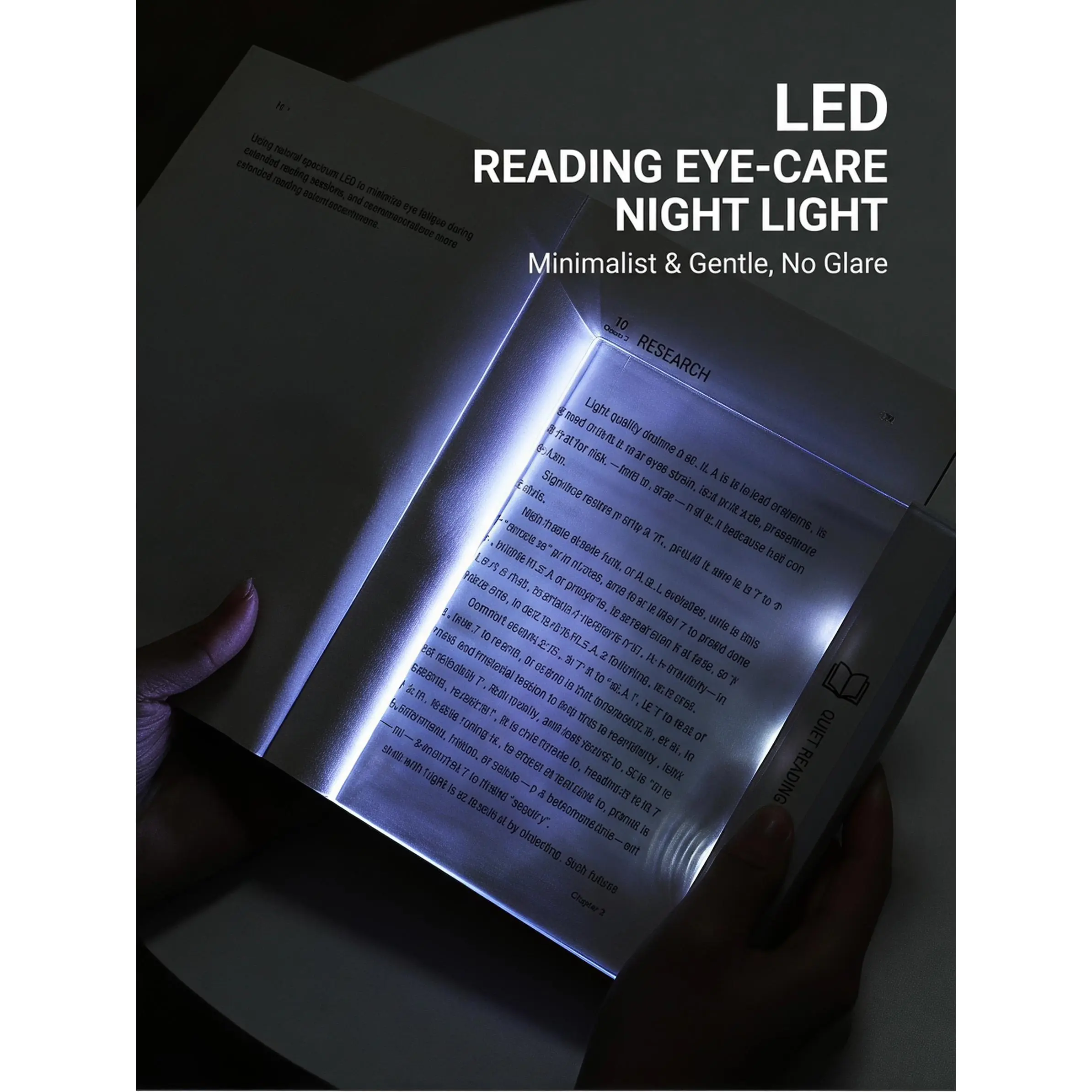 Smart LED Reading Light Book Light Treasure Box Rechargeable Clear LED Flat Reading Light Timer Doodleable Study Lamp The Quiet Reader's Dream Lights Ultra-thin Wireless Design-YY2