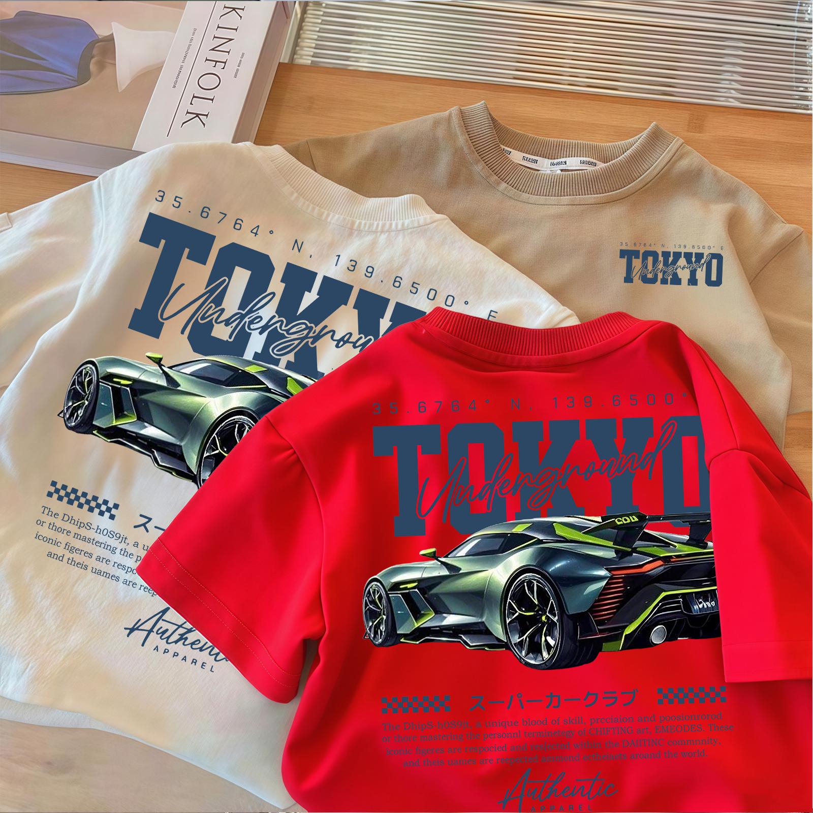 Children's summer T-shirts are made of pure cotton, with a loose round neck and short sleeves. They feature simple and popular cartoon prints, stylish tops, versatile functionality, and are breathable and comfortable.