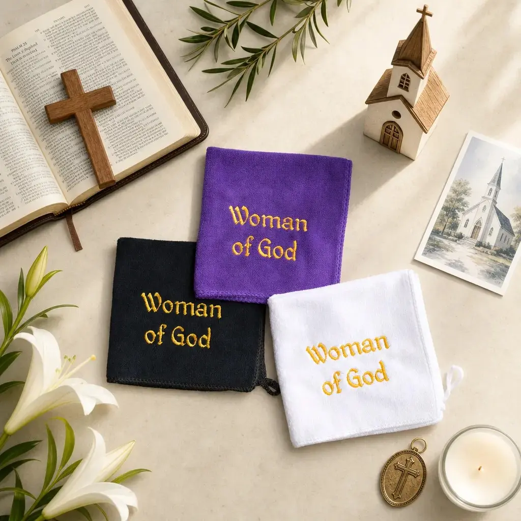 Hand Towels Pastor Christian Gifts, Microfiber Bathroom Towels, Cross Embroidered Decor, Religious Home Decor for Women Men