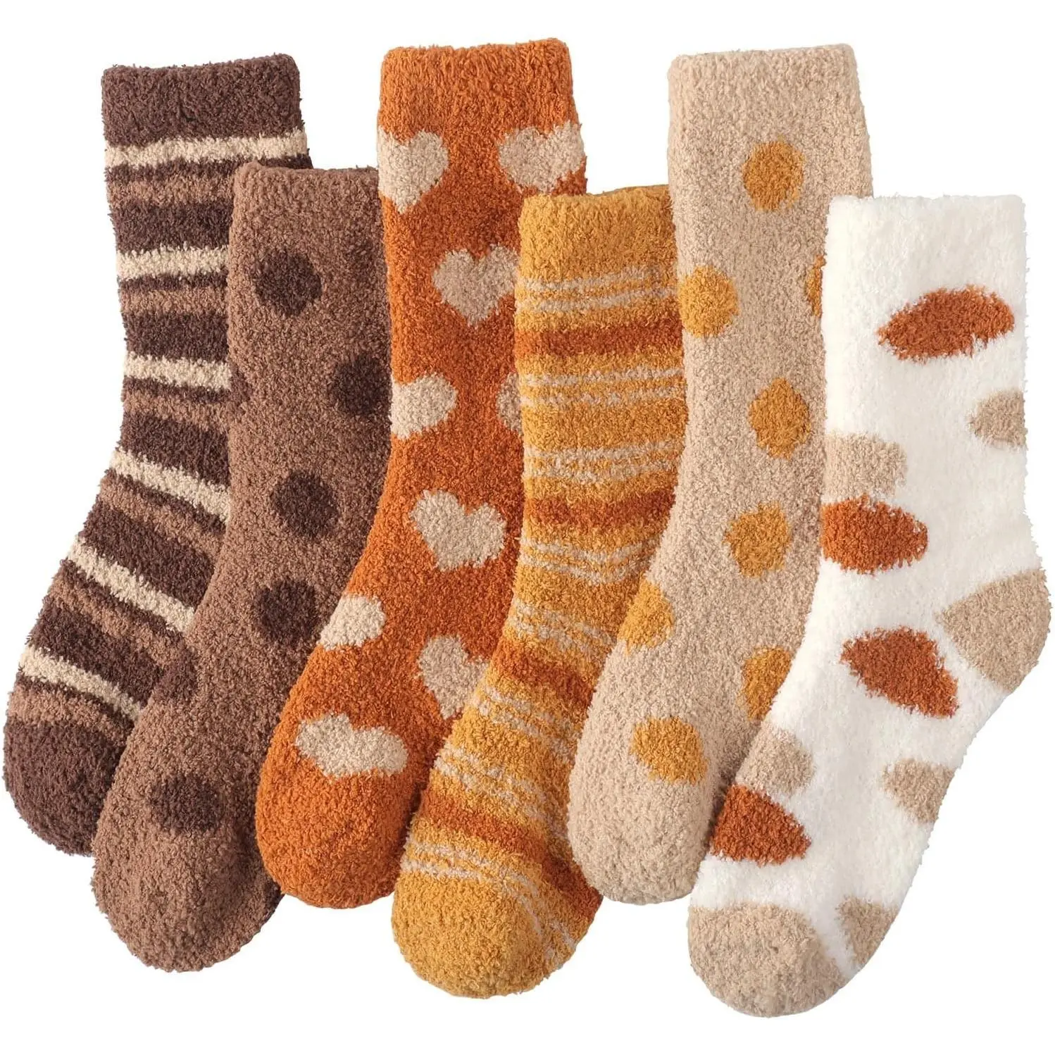 Fuzzy Socks for Women, 6 Pairs Cozy Winter Fluffy Slipper Socks | Ultra Soft Thick Warm Fabric, Comfortable Indoor Home Socks, Fluffy Holiday Gifts for Ladies, Ideal for Lounging or Sleeping