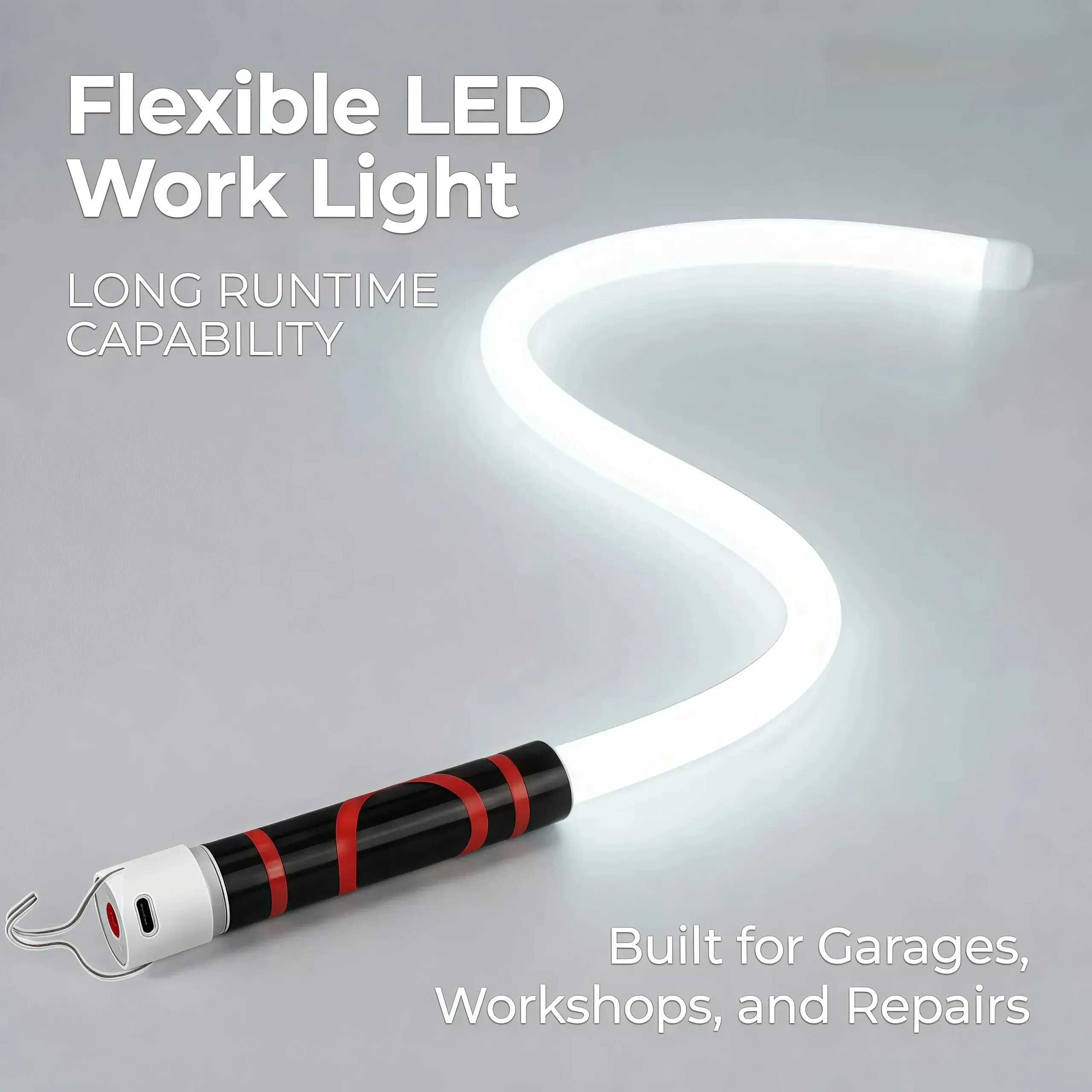 Bendable LED Flashlight Stick – 29" Flexible Rechargeable LED Work Light, High Lumen Hands-Free Inspection Light for Car Repair, Under Hood, Garage, Mechanic, DIY, Camping & Emergency Roadside, Summervibes