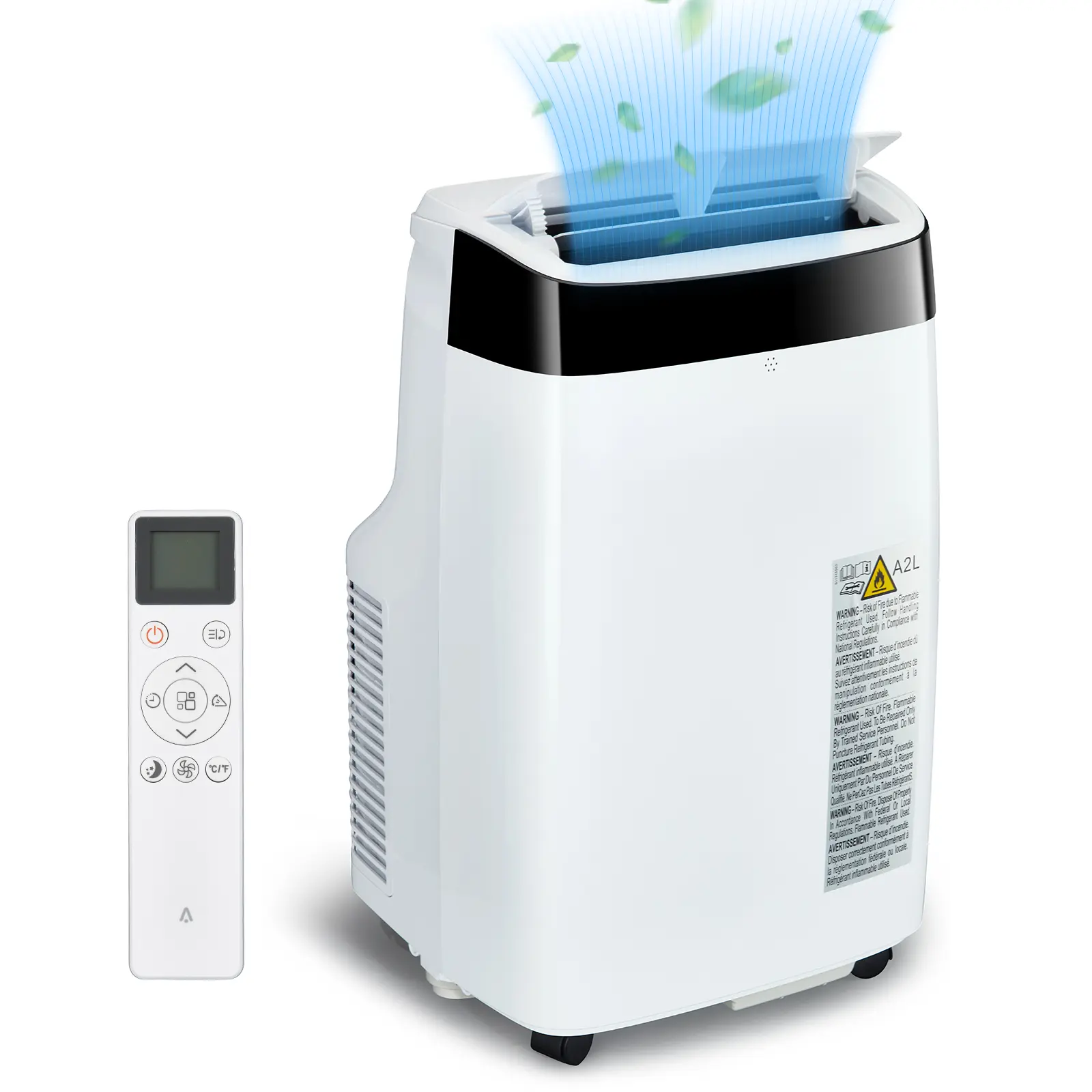 10,000 BTU Portable Air Conditioner - 3-in-1 Cooling, Dehumidifier & Fan - Low Noise, Self-Evaporating, Remote Control, 24H Timer, Digital Display, Window Kit - For Rooms Up to 450 Sq. Ft