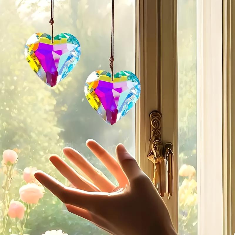 Crystal Heart Ornaments,2-Pack 30mm Crystal Heart Ornaments, 2-Pack Valentine'S Day Birthday Christmas Gift, Gifts for Mother's Day,2-Pack Crystal Light Catchers