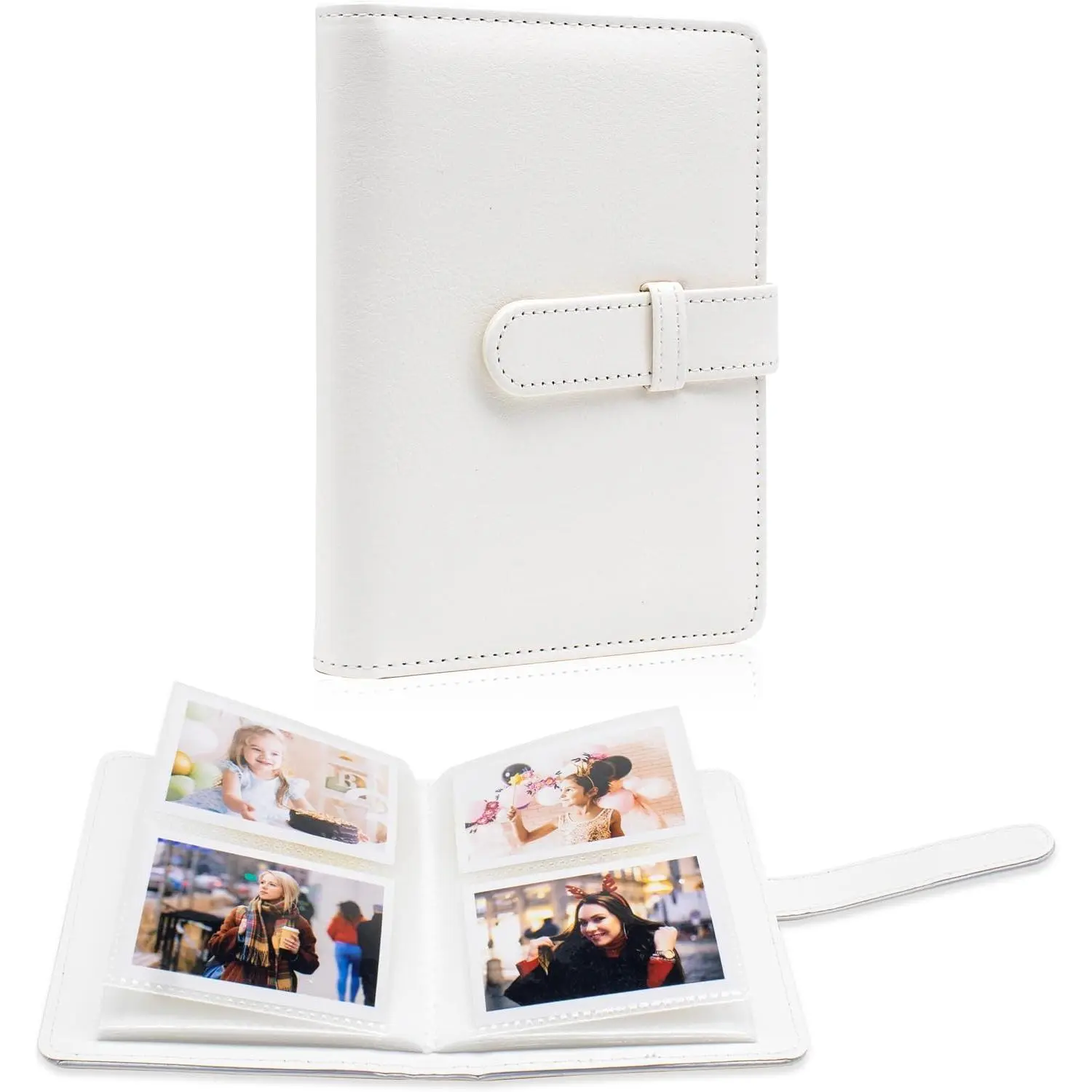 64 Pockets Photo Album Book for 2x3 Inch Film - Mini Small Albums for  Instax Mini  Camera, for  Hi-Print Pictures (White)