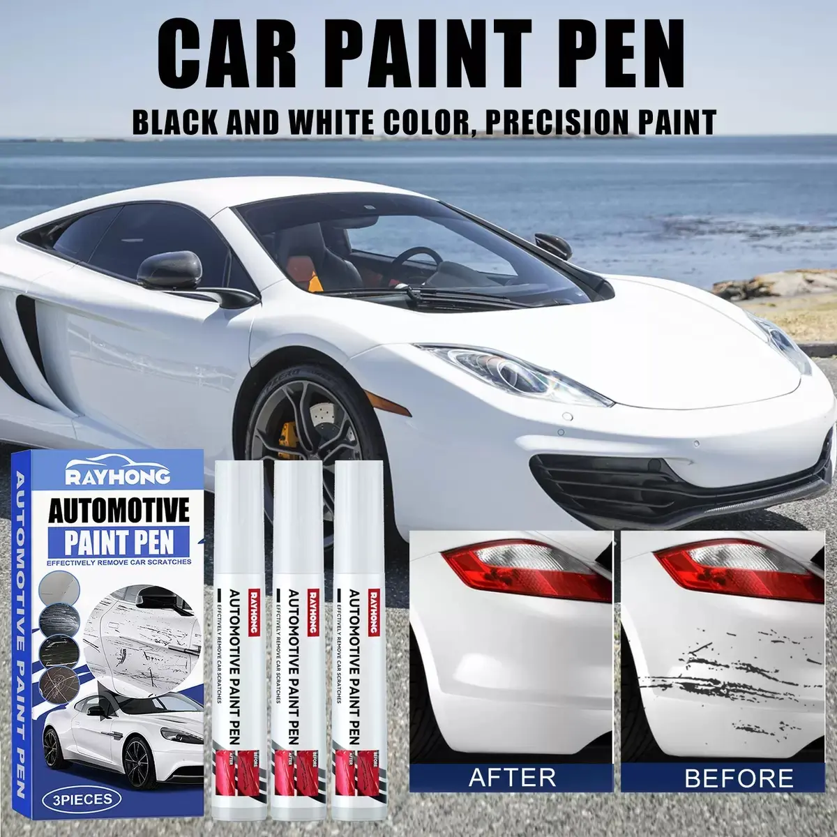 Magic Scratch Removal Pen, Professional Car Scratch Remover, Quick Repair for Cars, Trucks, Bikes, Suitable for All Vehicle Colors
