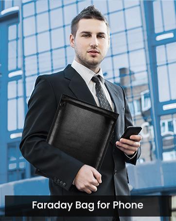 Faraday Bags, Waterproof Fireproof Money Bag for Cash, Important Document Storage Organizer for Valuables, Legal Documents Safe, Fireproof & Waterproof (Black)