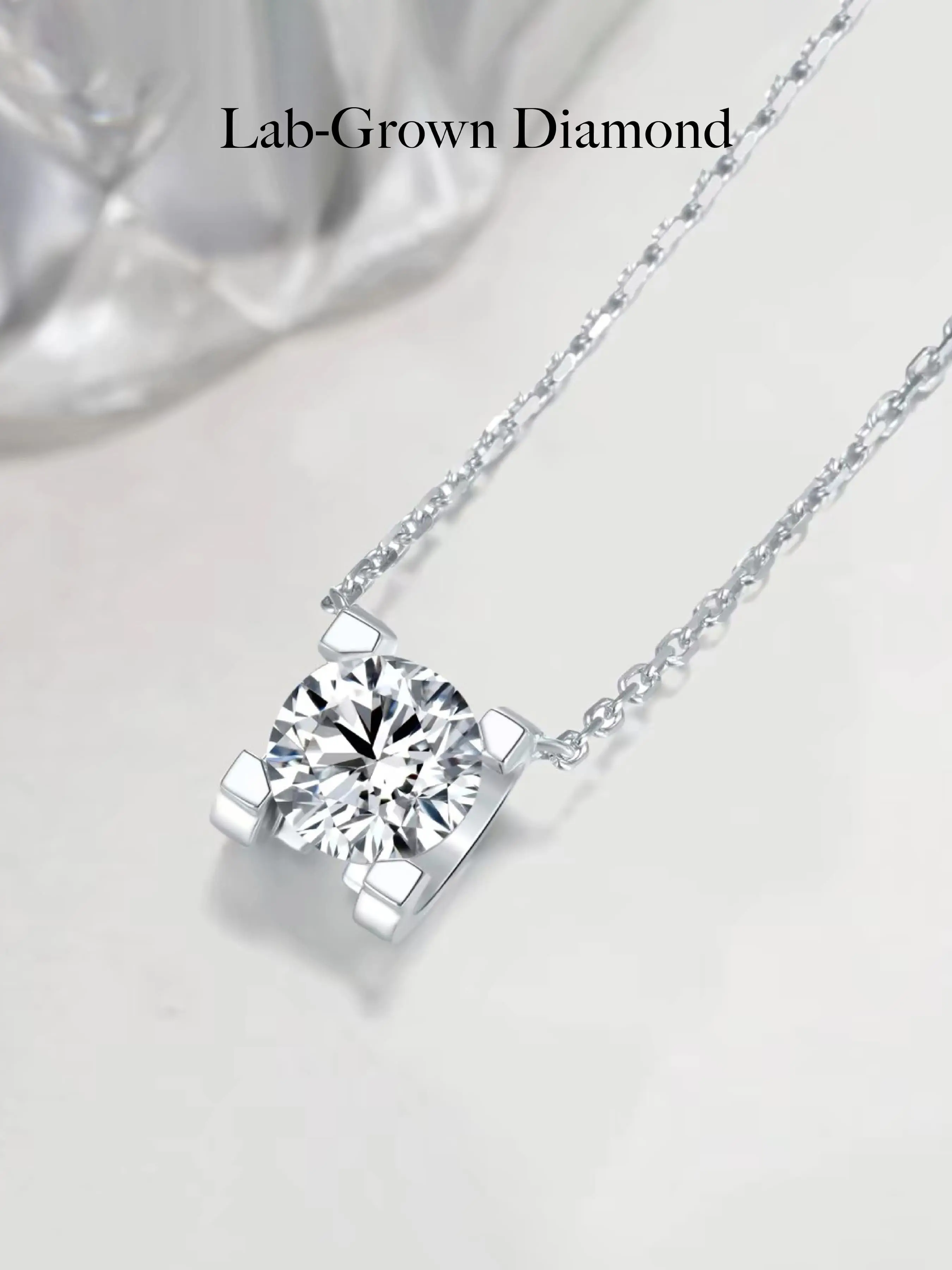 Elegant Lab-Grown Diamond Necklace, 1ct D Color Round Brilliant Cut, Perfect for Engagement & Wedding, Ideal Gift for Special Occasions