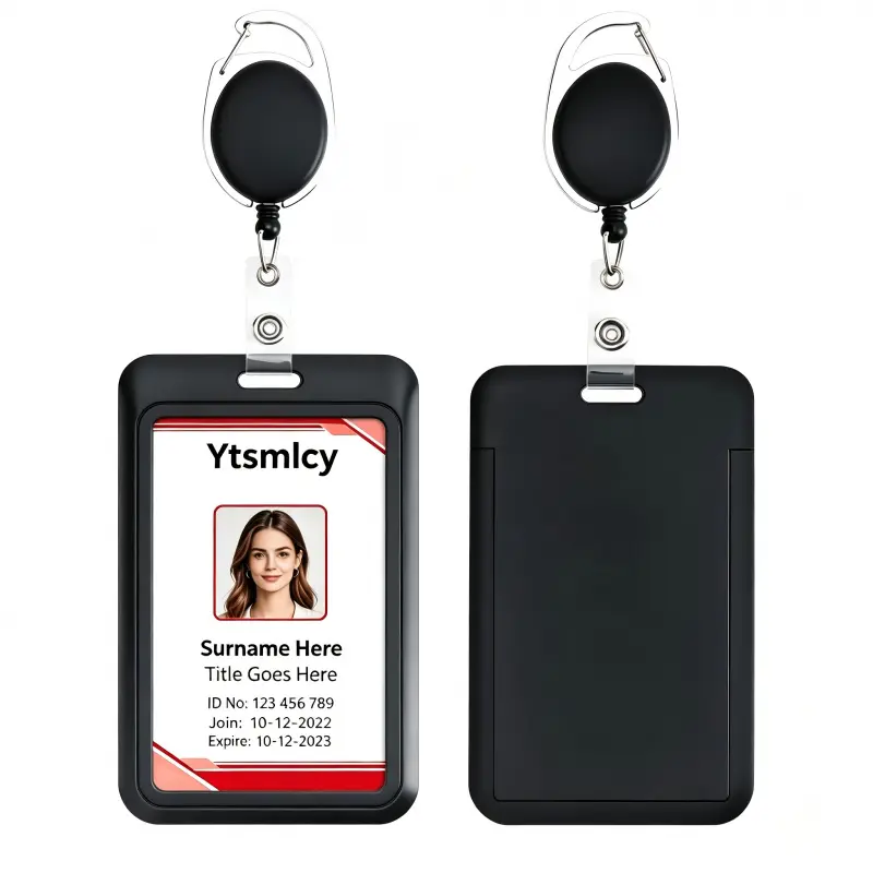 Double-pack retractable ID lanyards, equipped with a hard plastic ID card holder and name tag case, waterproof vertical work badge holder, Medical Badge Reel, Nursing Badge Reel, suitable for nurses, doctors, students, and office workers' access cards