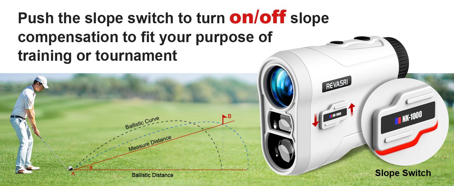 Golf Rangefinder with Slope and Pin Lock Vibration, External Slope for Golf Tournament Legal, Rangefinders with Rechargeable Battery 600/1000YDS Range Finder
