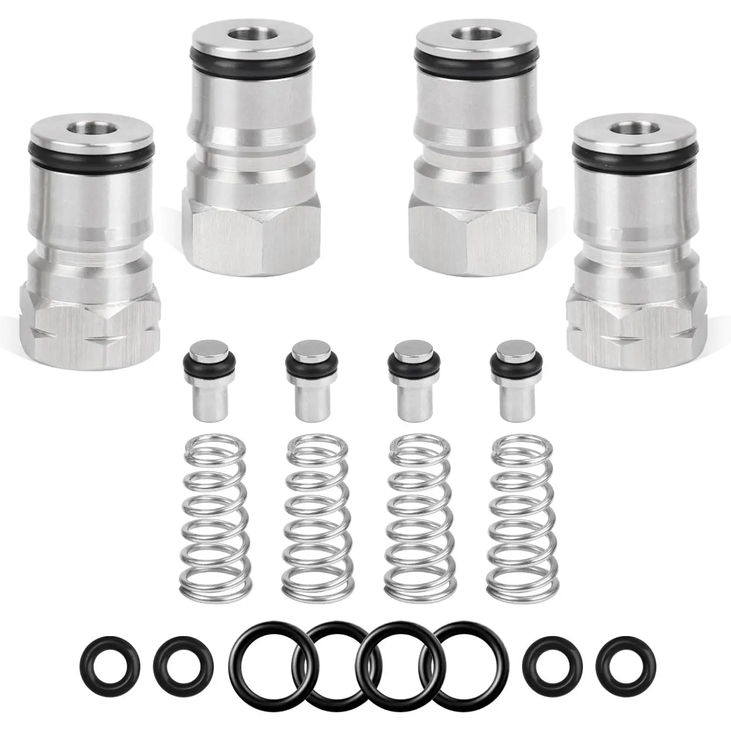 2 Pair Ball Lock Keg Post, Stainless 304 Homebrew 19/32’’-18 Co2 Gas kegerator Beer Liquid Cornelius Corny Poppet Spring Spare Sealing O-ring Keg Posts Kit for Brewing Quick Disconnect Fitting