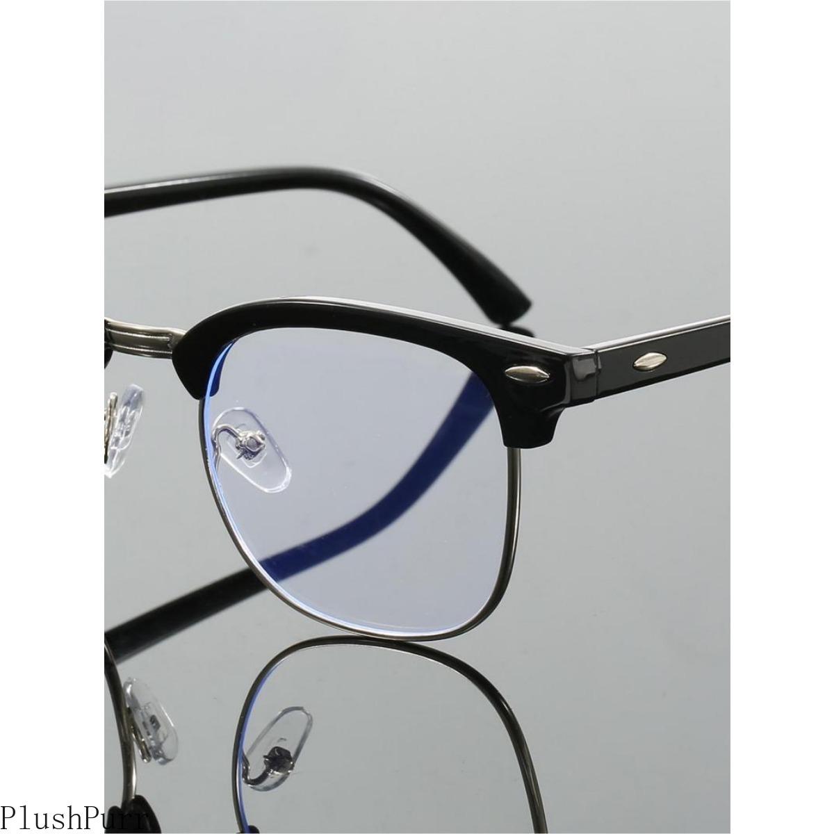 Anti-Blue Light Square Full Frame Eyeglasses - Unisex Basic Fashion Style, Ideal for Work & Daily Outfit Decor