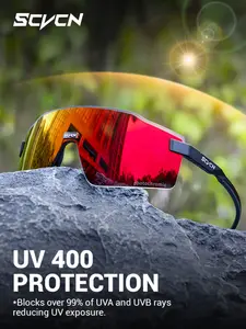 1pc SCVCN Men Sports Sunglasses Outdoor Running Goggles Cycling Glasses Hiking Sunglasses