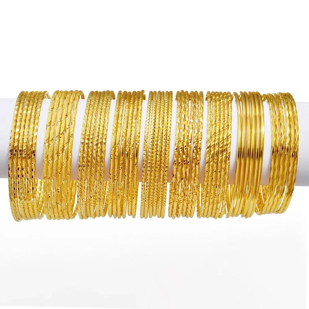 Anniyo 6pcs/Lot Women's Metal Circle Bangles, Dubai-Inspired Arab Middle Eastern Fashion Costume Jewelry, Daily Wear Unisex Fit #014707, Beading Hearts, All Seasons, Beads Heart