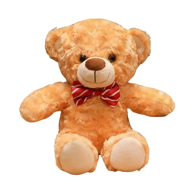 Healing Teddy Bear Plush Doll, American-style patterned bow-tie bear, soft and comfortable, perfect for wedding decorations, exquisite Valentine’s Day gift, birthday gift, Christmas gift, and holiday gifts.
