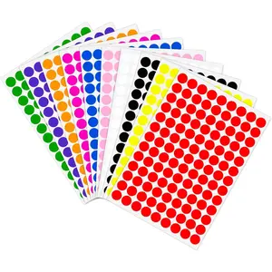 2340 PCS 1/2" Colored Dot Round Circle Stickers Coding Labels Multicolored