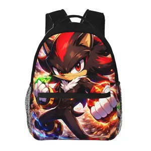 Anime shadow the hedgehog Backpack, School bag Cute Girls Boys Teens Backpacks Kawaii Kids Lightweight backpack with adjustable straps Bookbag with office Travel, School, College, Work