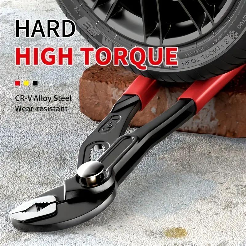 Quick Release Pump Pliers Set, Large & Small Adjustable Metal Pipe Clamp, Durable Heavy Duty Plastic Handle, DIY Plumbing Tool for Home Use