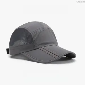 Foldable Summer Sun Protection Baseball Cap, Breathable Mesh Quick Dry Solid Color Visor Hat for Men Women Outdoor Use