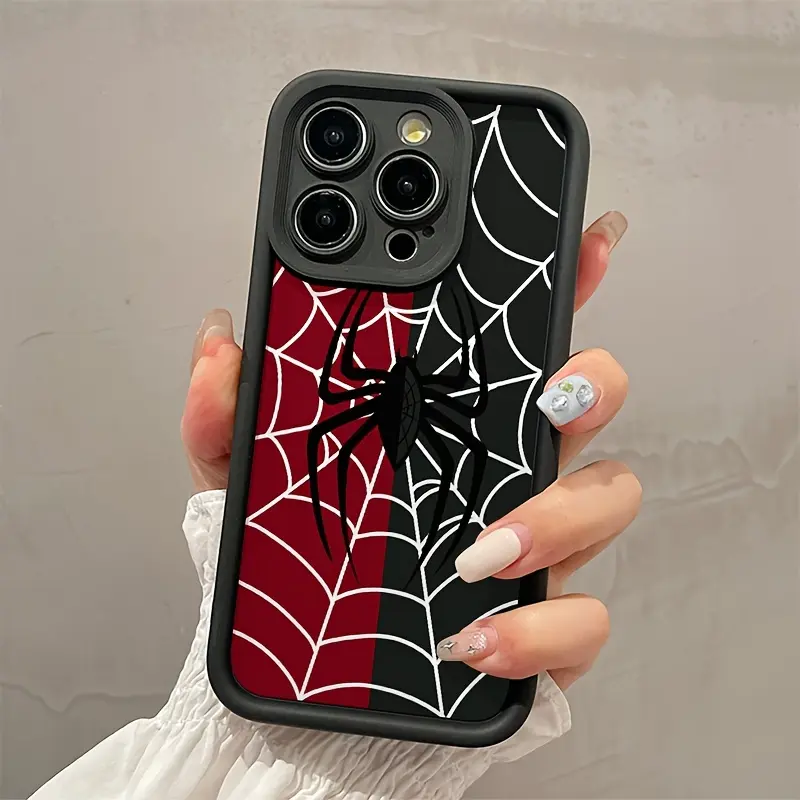 Half Spider: High Bamboo Step Lens Full Package Suitable for Apple Series Iphone 17Proamx 16 15 14 13 12 11  Mobile Phone Case Apple 13 Protective Cover 11/12 Advanced Skin-Friendly