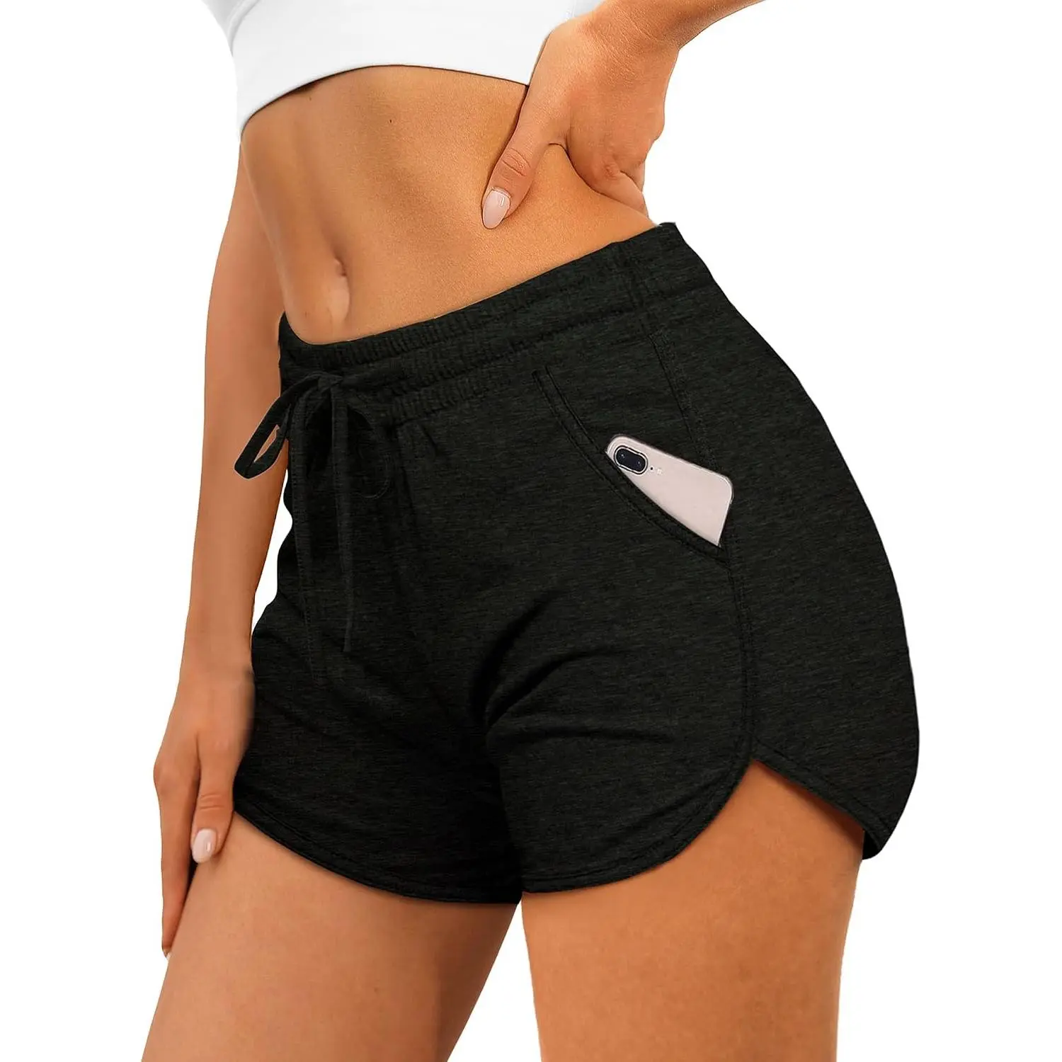 Womens Athletic Shorts Running Dolphin Shorts with Pockets and DrawstringGift.