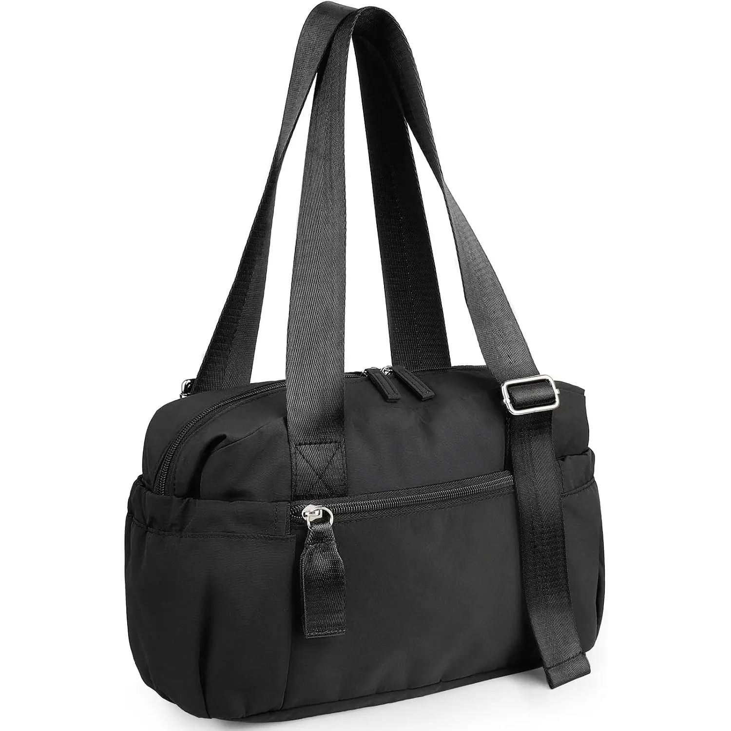 Mini Gym Bag, Duffel Bag with Wet Pocket for Yoga Travel, Black | Small Duffel Bag, Cute Lightweight Carry‑, for Dance, Fitness, Workout,  Trip