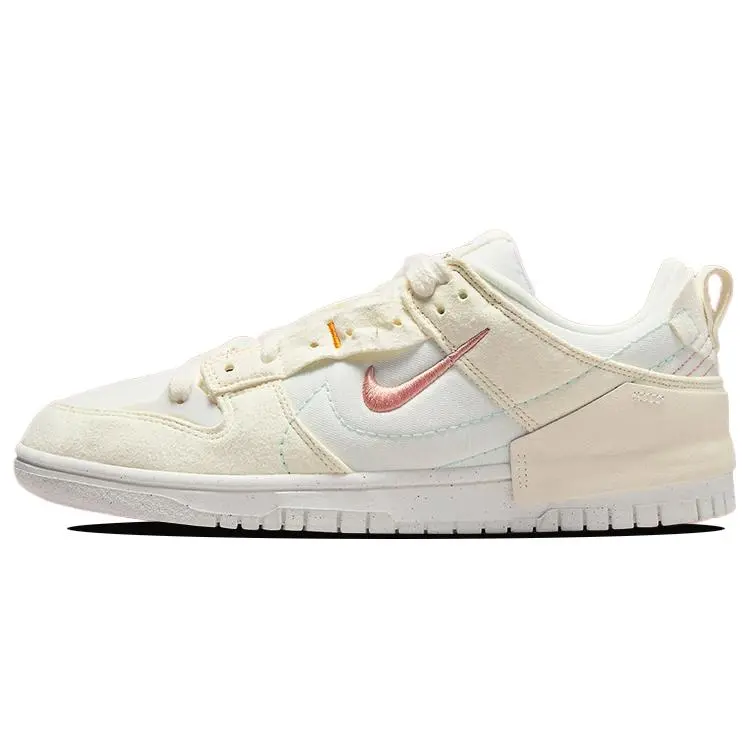 Nike Dunk Disrupt 2 Pale Ivory Women's Low-Top Sneakers with Suede and Recycled Materials Verifiable, with credentials and supporting global authentication