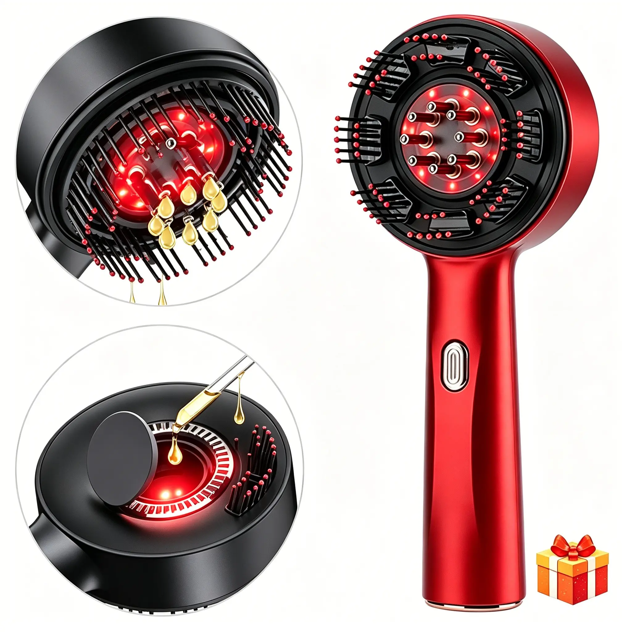 Electric Scalp Massager, 3-Mode Hair Oil Applicator and Scalp Massage Comb, Head Massager, Scalp Stimulator, Hair Care Tool, Head Spa Equipment for Women and Men