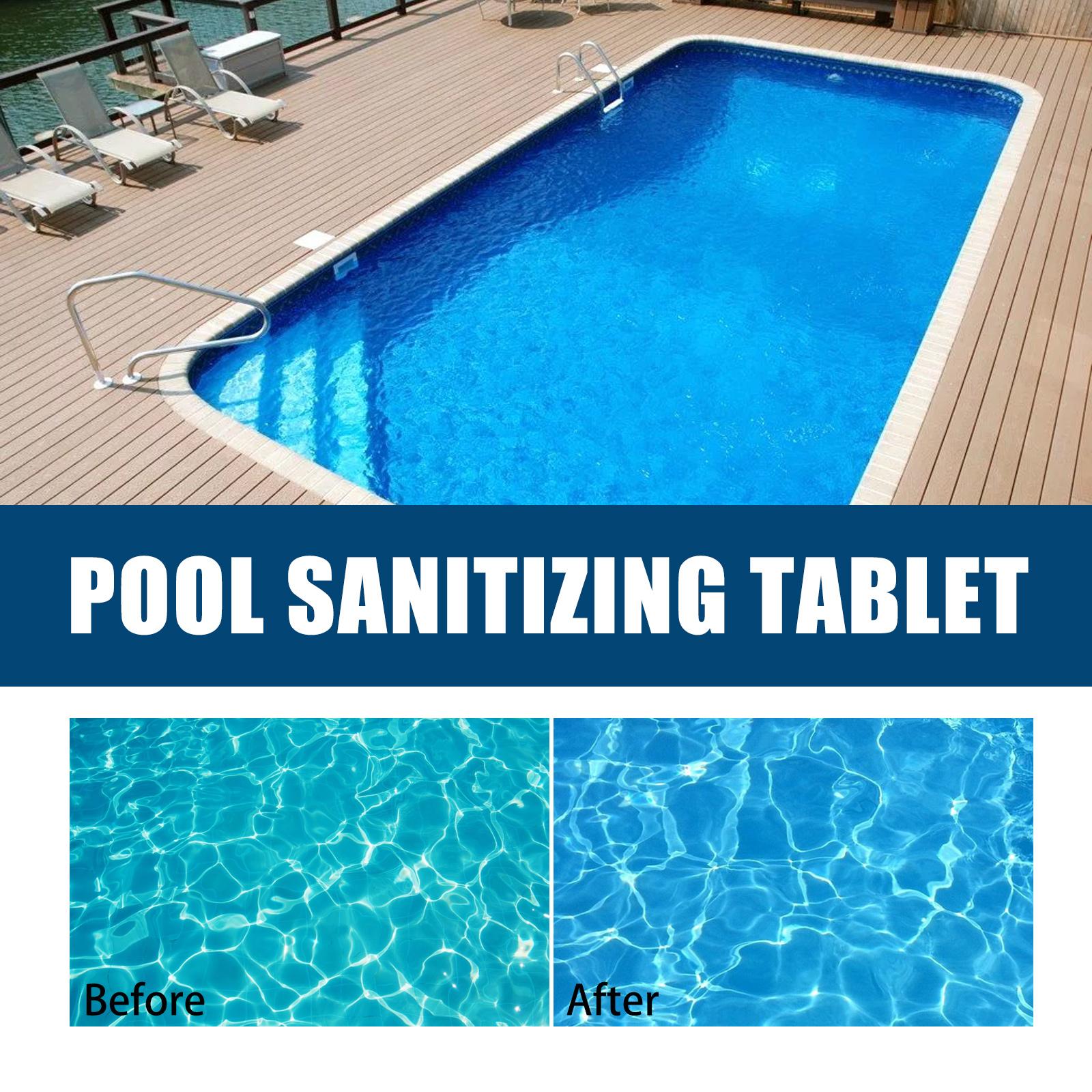 Pool Chlorine Tablets, Quick-Dissolving Multi-Function Effervescent Tablets for Water Quality Cleaning and Odor Removal