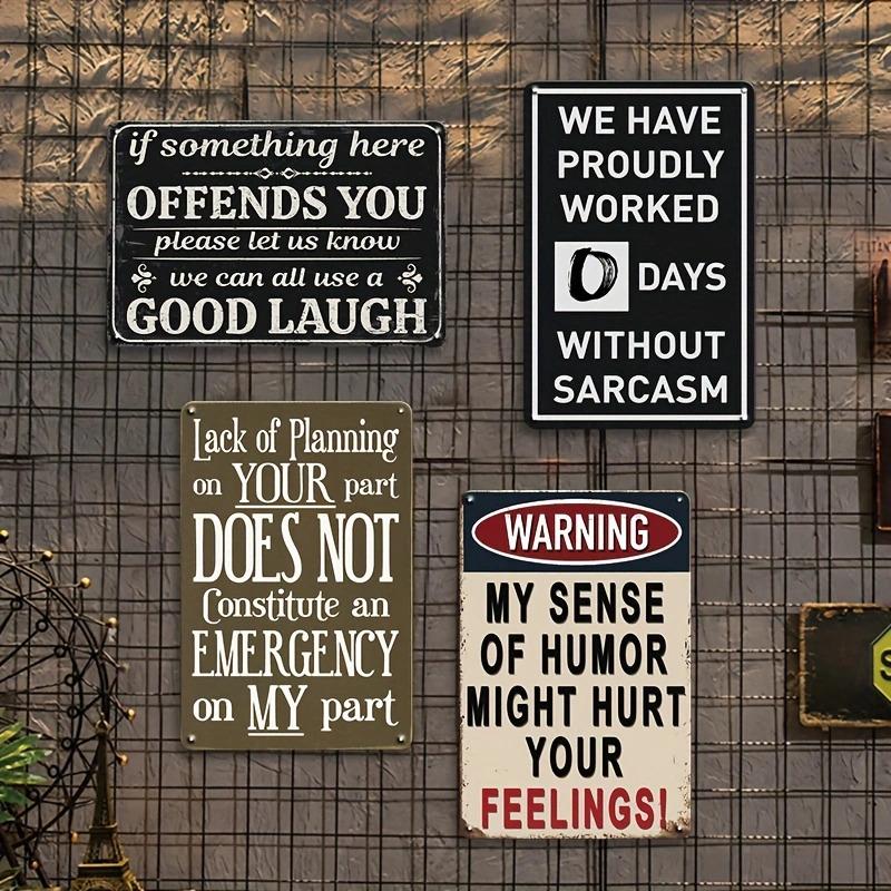4pcs Sarcasm Mancave Metal Tin Signs - 12x8in Humorous Vintage Decor for Dorm Bar Cafe Iron Cubicle Wall Art Farmhouse Home Decor Beer Lover Creative Small Gift Signage Retro 20X30Cm 8X12 Inch