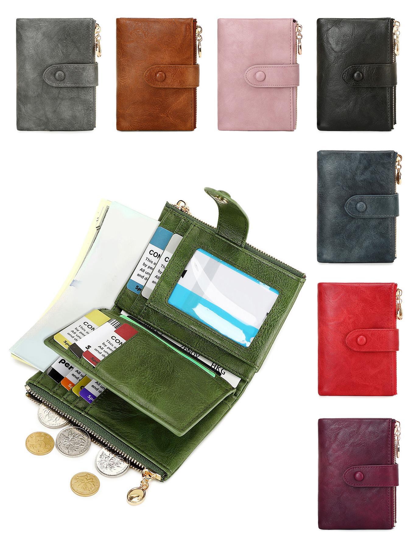 Women's Fashionable Plain Color Card Holder, Credit Card Holder, Casual Versatile Zipper Short Wallet, Trendy All-match Wallet for Daily Use
