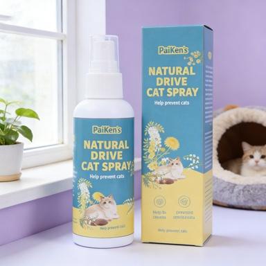 Paika Natural Drive Cat Spray 100ml - Herbal Cat Deterrent for Furniture, Couch, Curtains & Bed, Safe Pet Repellent for Cat & Dog Owners