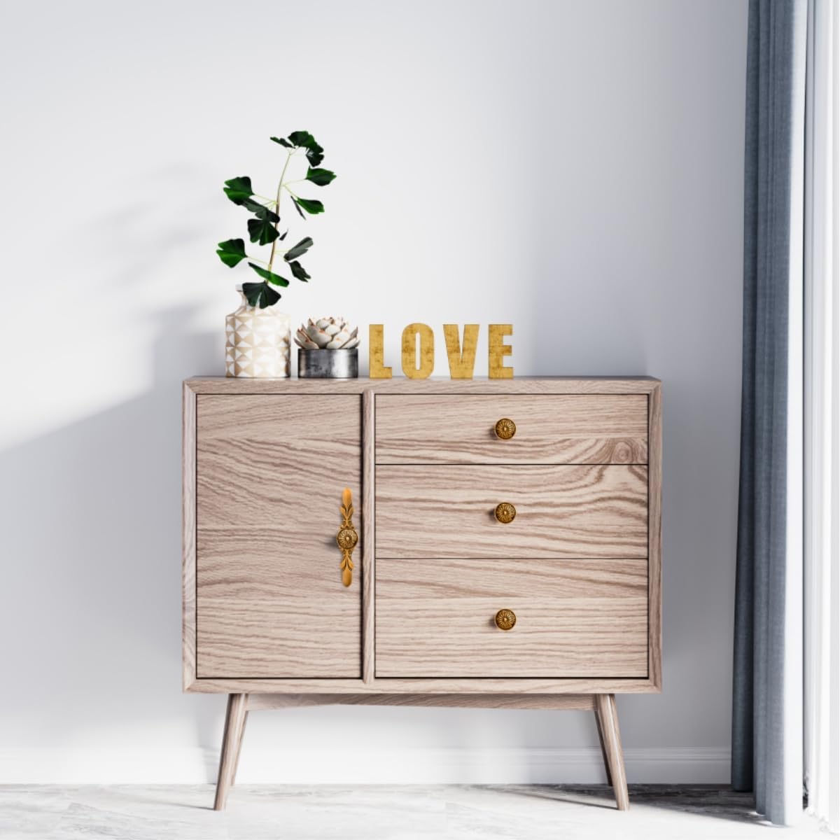 10 Pack Antique Copper Knobs with Backplate - 1.22 Knob & 5.8 Plate - Rustic Drawer Knob for Decorative Flower Look, Kitchen Cabinet Knobs, Bedroom Dresser