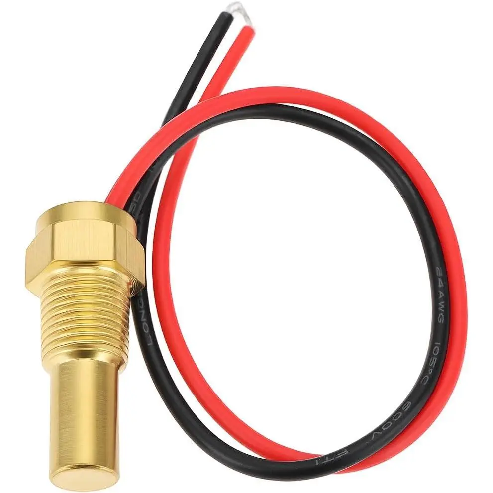 Car Radiator Hose Gauge Water Temperature Sensor, 1/8NPT Thread, 31mm Plastic Connector, 12mm Wide Threaded End, 12V-24V Vehicle Fit, Direct Swap, Easy Installation, High Reliability, Long Service Life, Metal Component (for Bra Accessories)