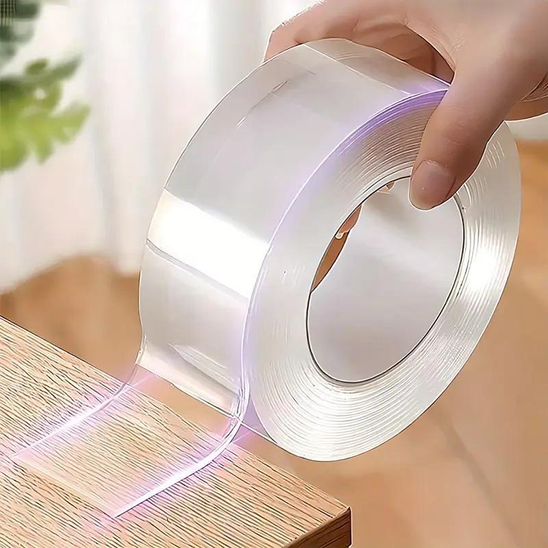 Double Sided Tape, Durable Double Sided, Waterproof Strong Adhesive Tape, Invisible Adhesive, Multifunctional Tape for Plastic, Fabric, Wood, Glass