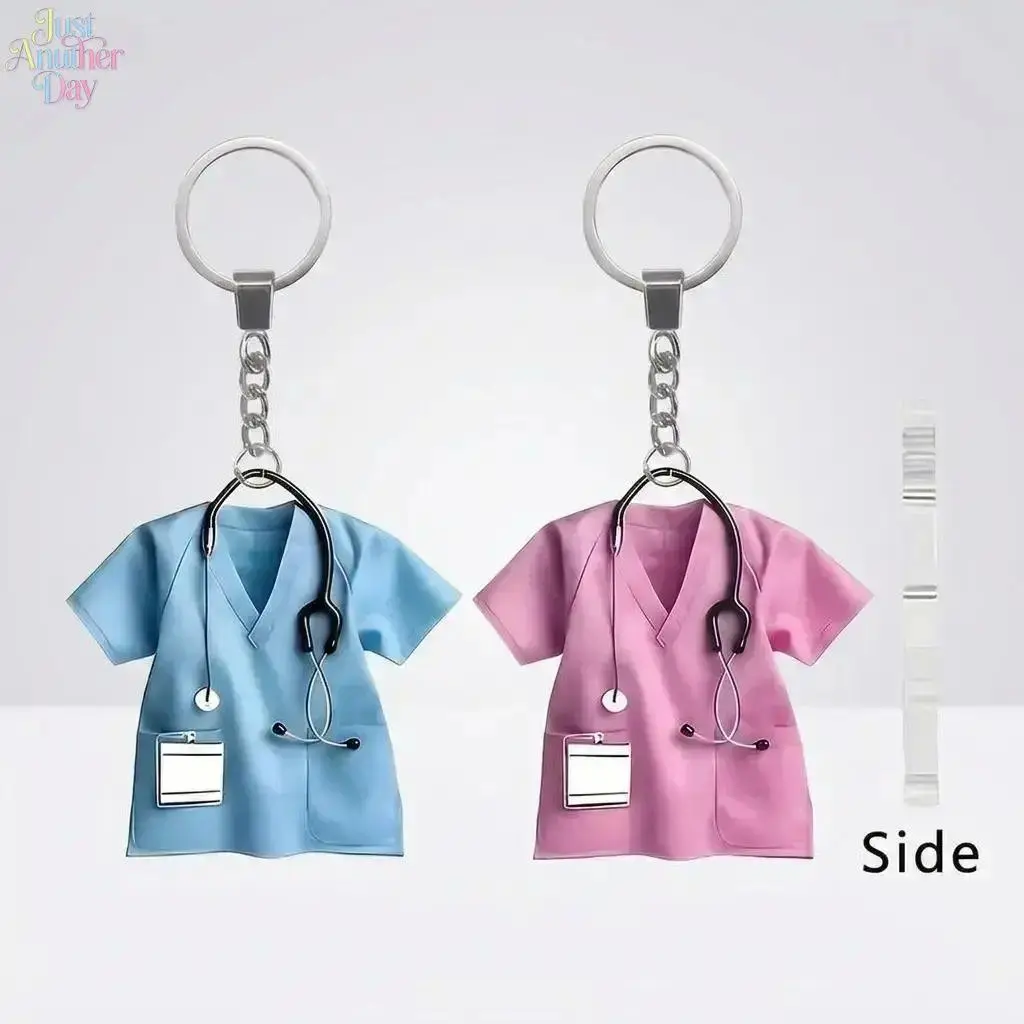 Nurse Keychain Stethoscope Shaped Personalized Medical Badge Holder Clip, Cute Hospital ID Card Holder Lanyard Accessory, Durable Lightweight Nursing Pendant Gift for Nurse Graduation, Christmas, Valentine’s Day & Daily Work Use summerw
