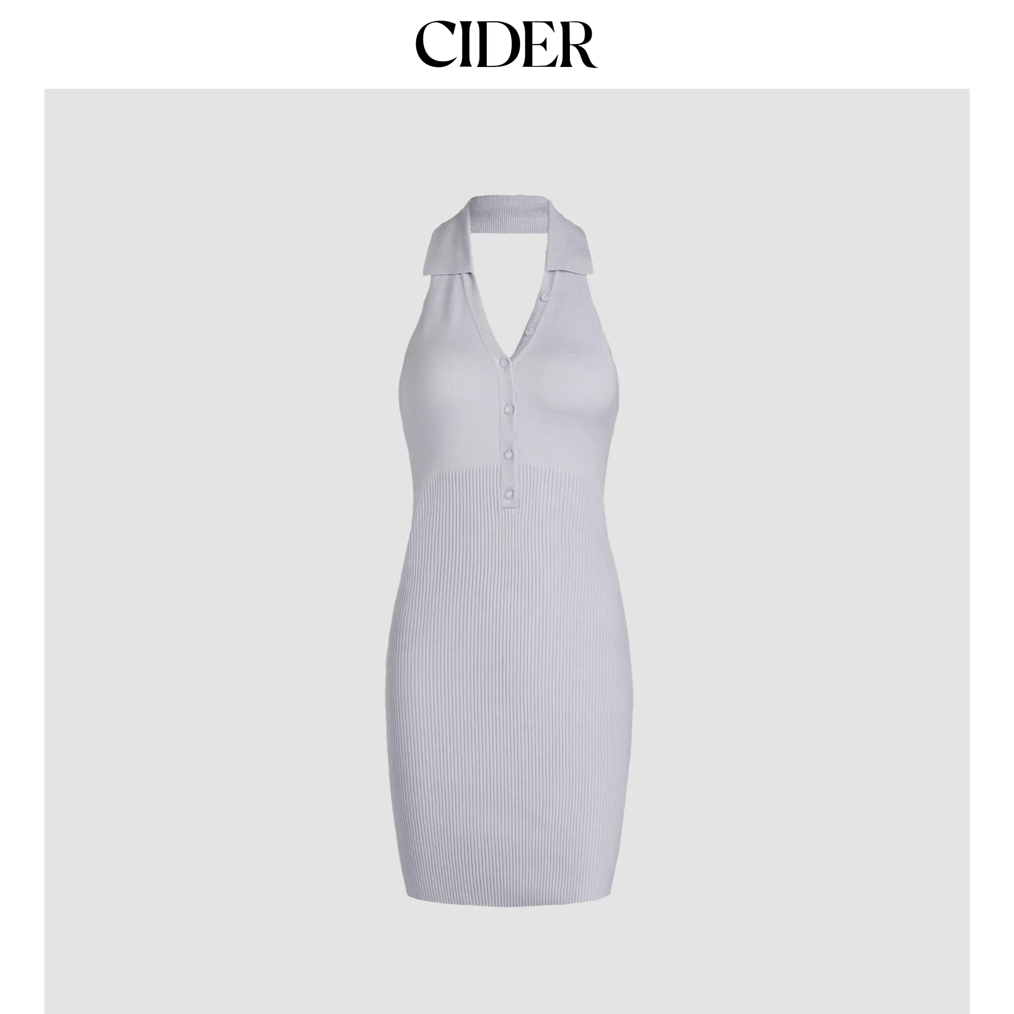 Cider [size 4-10] Knit Solid Rib Halter Dress