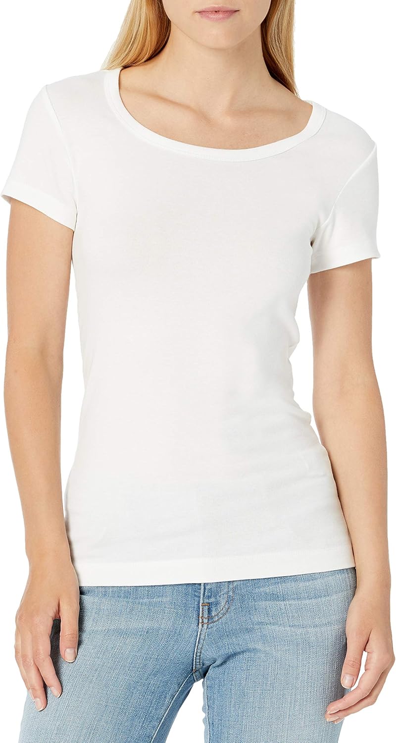 Women's Slim-Fit Cap-Sleeve Scoop Neck T-Shirt