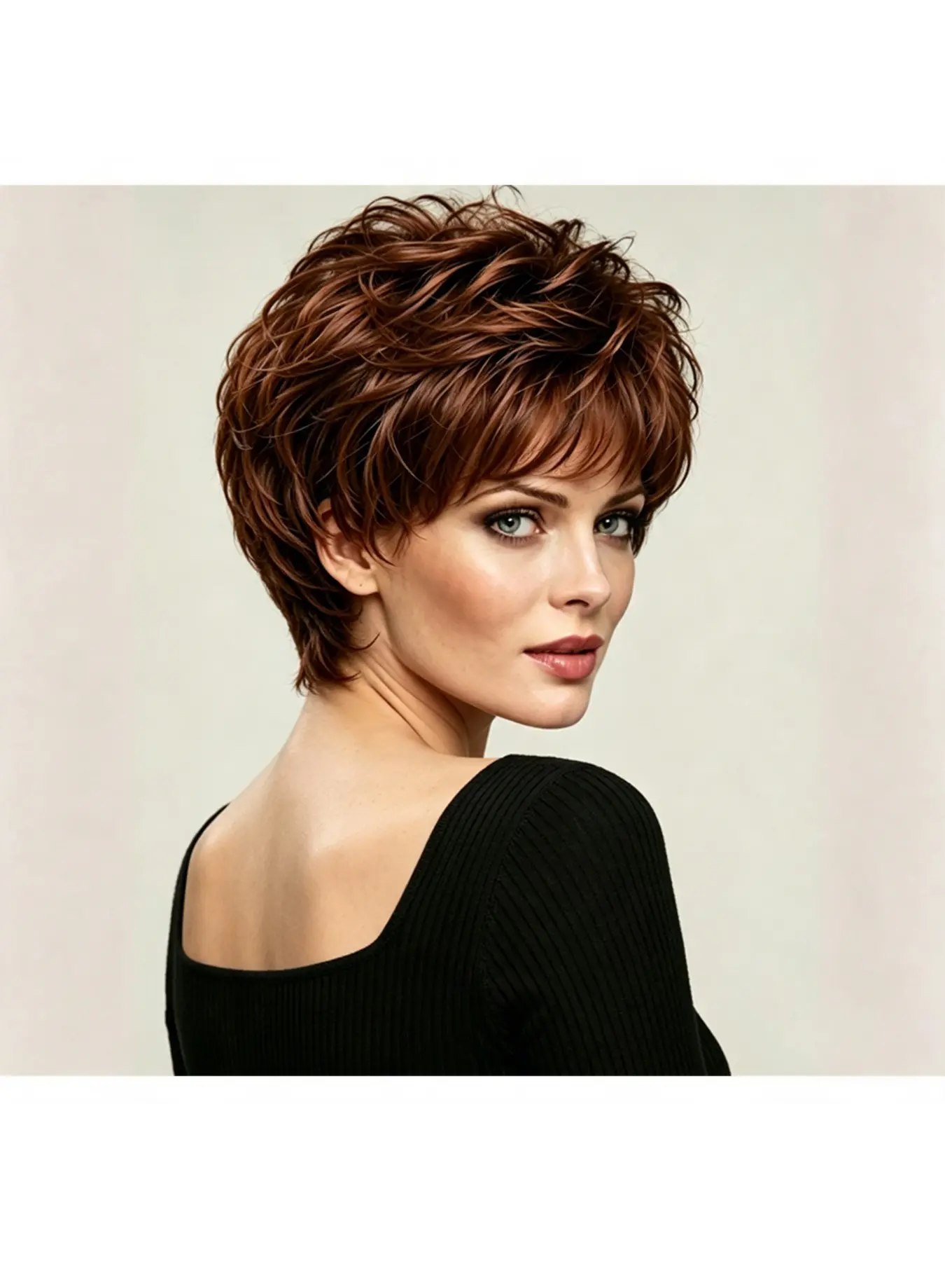 8 Inch Short Pixie Wig for Elderly Women, Synthetic Hair for Daily Wear, Brunch, Church, Wedding, Party, Office