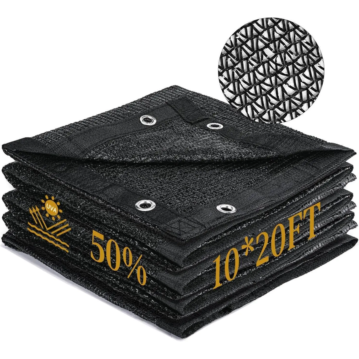 50% Shade Cloth for , 10 x 20 FT Sun Shade Mesh Tarp with Reinforced Grommets, Durable HDPE Material Outdoor Shade Cloth for Plants, Greenhouse, Pergola and Backyard Patio Sunshade