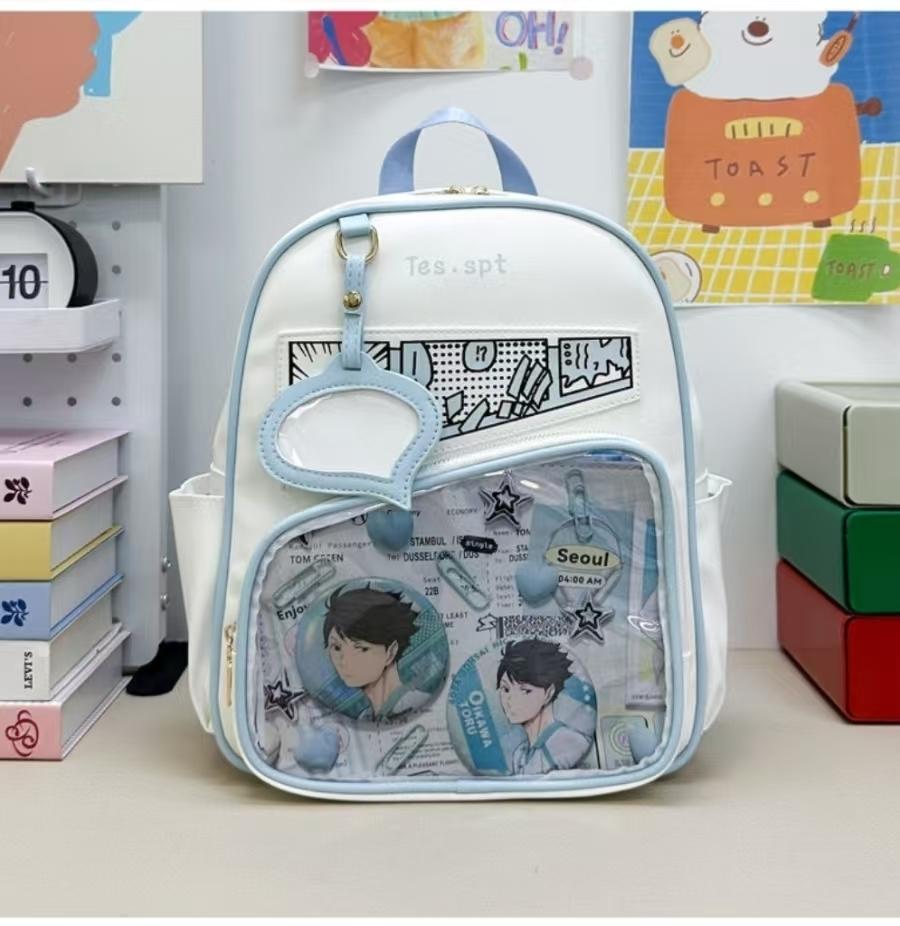 Y2k Anime Ita Backpacks Girls Transparent Bag Students DIY Display Schoolbag Cute Large Capacity Rucksack Casual Travel Knapsack