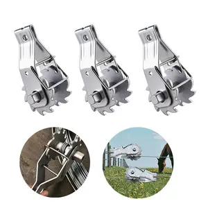 3Pcs Heavy Duty Inline Electric Fence Wire Strainer, Galvanized Steel Ratchet Tensioner for Farm Fencing, High Tensile Wire Tightener Set Outdoor