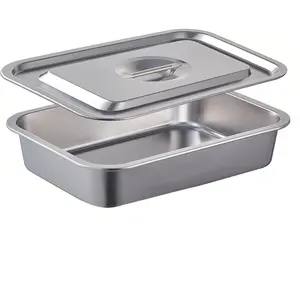 4 Inch Extra Deep Lasagna Baking Pan with Lid, 11x14 Inch 7.4QT Large Stainless Steel Nonstick Baking Roasting Pans Casserole Dishes for Oven with Lids(M, 1 Pack)